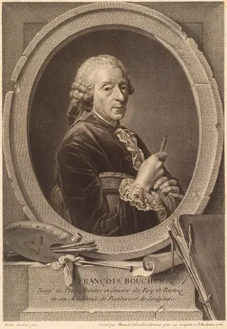 François Boucher, by Manuel Salvador Carmona, ink, 1761