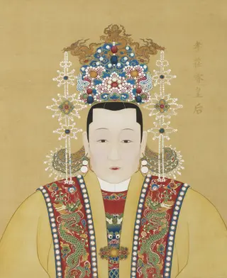 明代帝后半身像册（一）-孝庄睿皇后