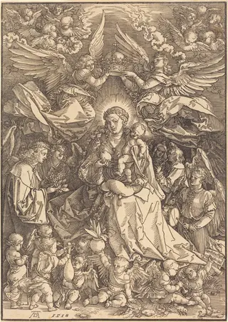 The Virgin Surrounded by Many Angels, by Albrecht Dürer, ink, 1518