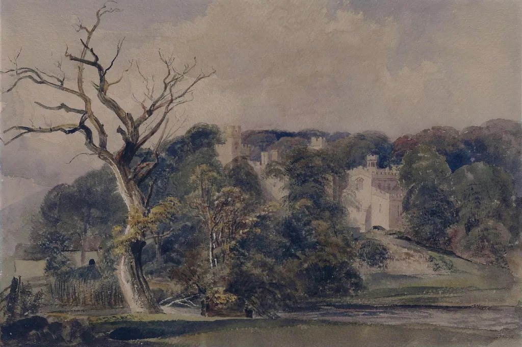 Haddon Hall, Derbyshire, by Peter De Wint, watercolor, 1839