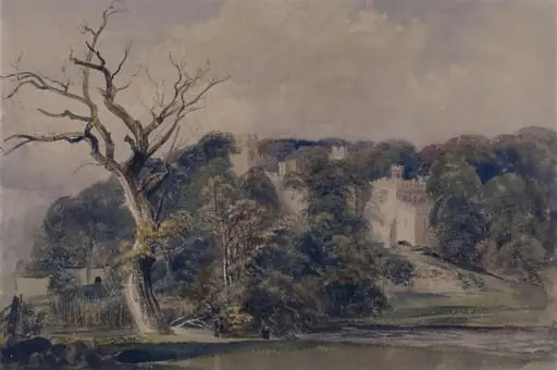 Haddon Hall, Derbyshire, by Peter De Wint, watercolor, 1839