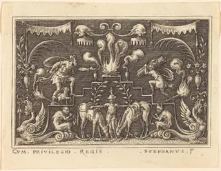 Sacrifice of Abraham, by Etienne Delaune, ink, 1551
