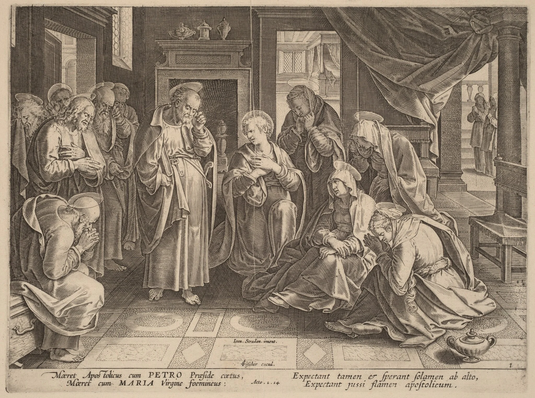 The Meeting of the Apostles and the Women in the Upper Room, detail