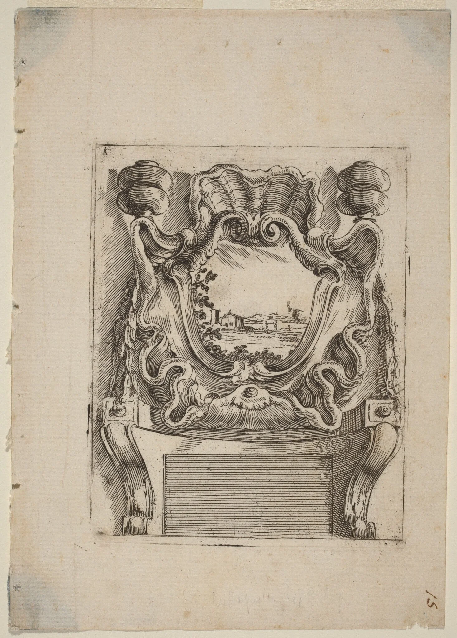 Architectural Motif with a Landscape, detail