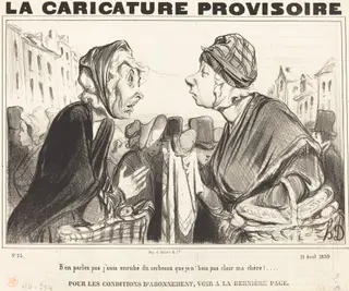 B'en parlez pas j'suis enrubé du cerbeaux..., by Honoré Daumier, ink, 1839