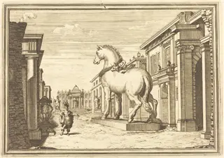 Il Greco in Troia: Plate 2, by Arnold von Westerhout, ink, 1688