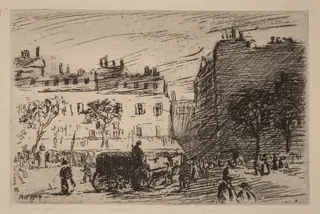 Paris Street Scene, by Robert Henri, ink, 1904