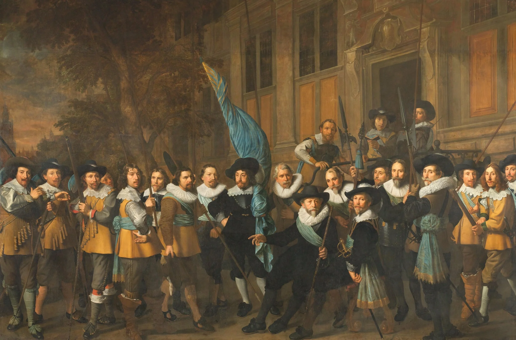 Officers and Other Civic Guardsmen of the IVth District of Amsterdam, under the Command of Captain Jan Claesz van Vlooswijck and Lieutenant Gerrit Hudde, detail