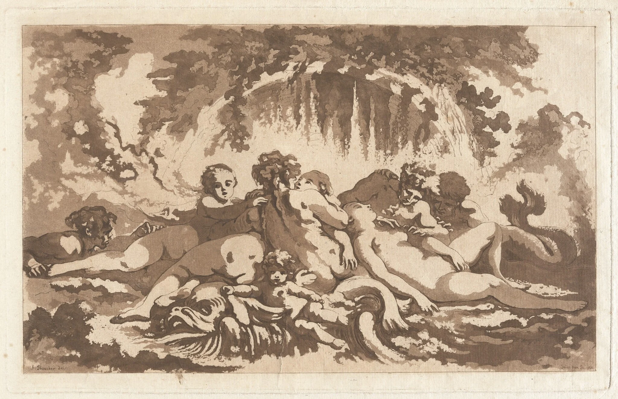 Naiads and Tritons, detail