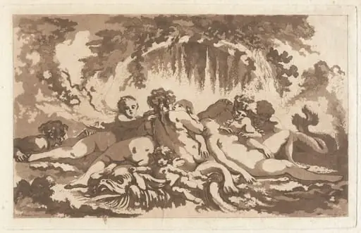 Naiads and Tritons, by Jean-Claude-Richard, Abbé de Saint-Non, ink, 1766