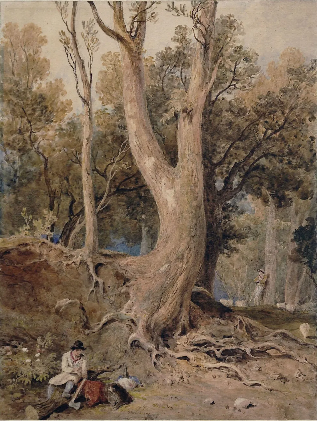 Woodland scene: Helmsley, Yorkshire, by Edward Swinburne, watercolor, 1810