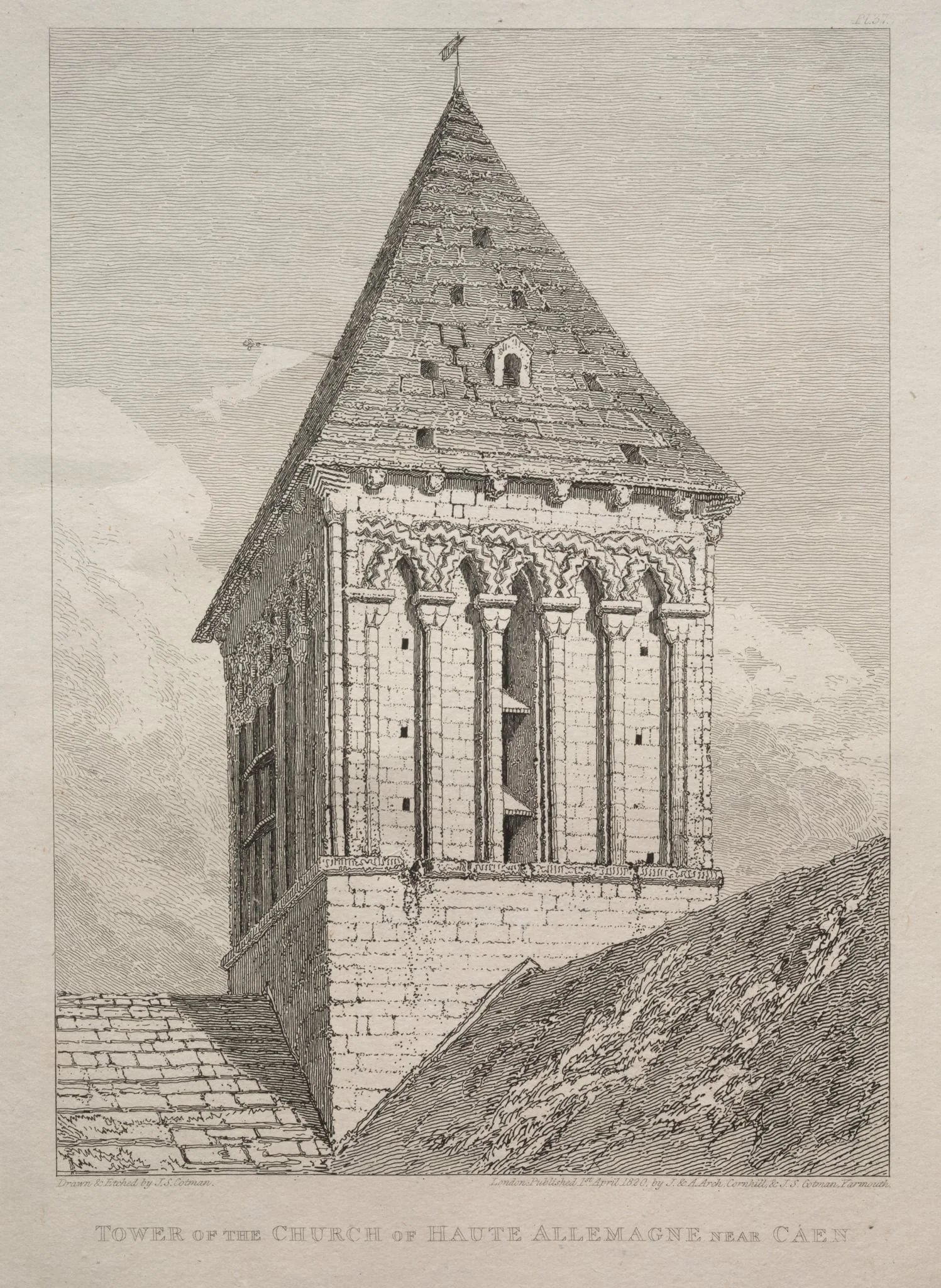Tower of the Church of Haute Allemagne near Caen, detail