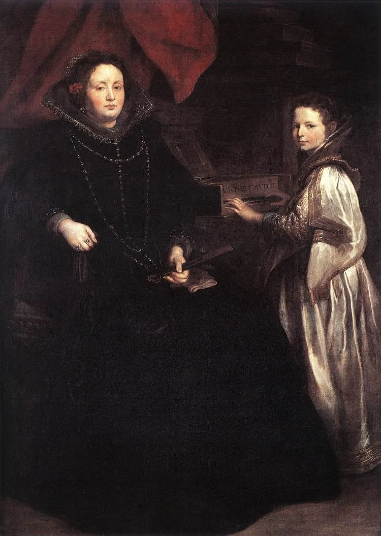 Portrait of Porzia Imperiale and Her Daughter, detail