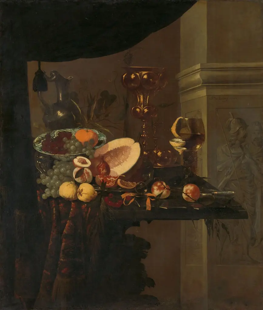 Still Life, by Christiaen van Dielaert, oil, 1666