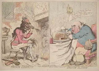 French Liberty and British Slavery, by James Gillray, watercolor, 1792