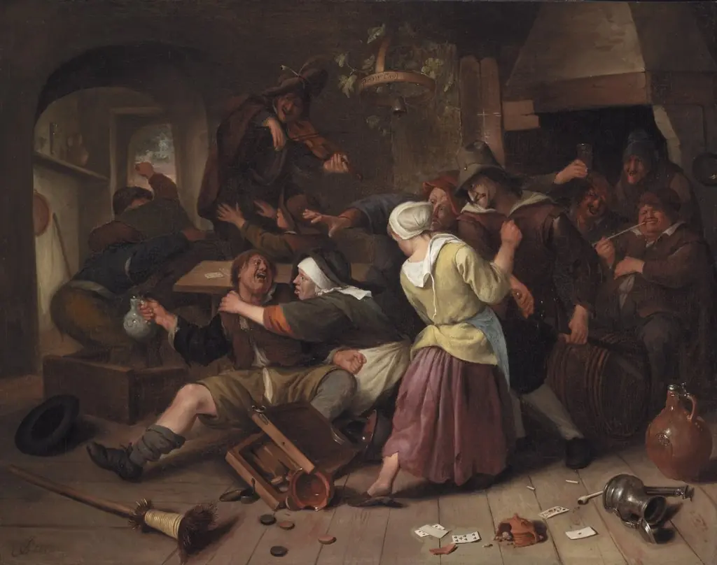 Gamblers' Quarrel, by Jan Steen, oil, 1665