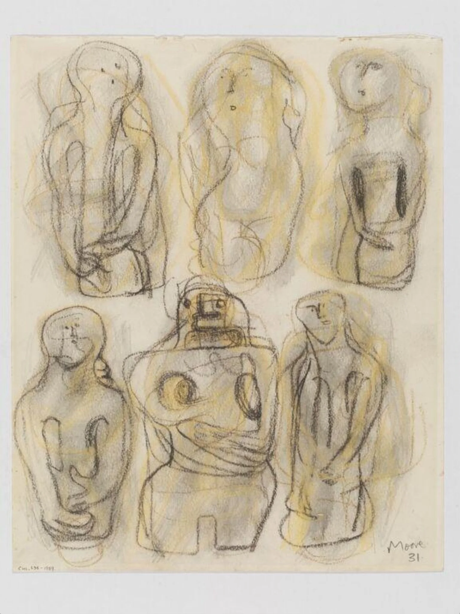 Ideas for Sculpture: Six Half-Figures, detail