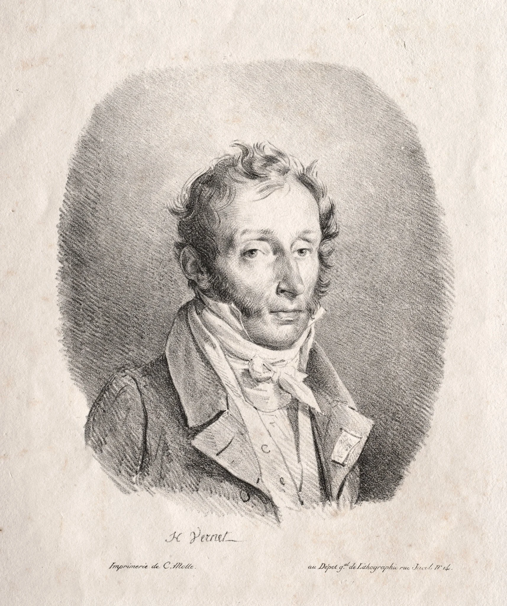 Bust Portrait of Carle Vernet, detail
