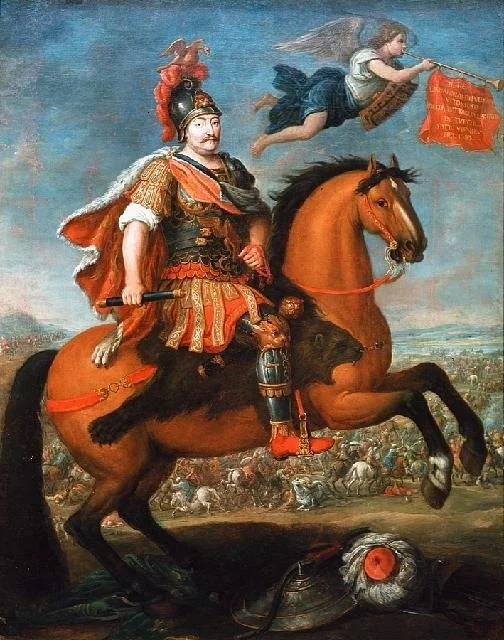 Equestrian portrait of John III Sobieski., detail