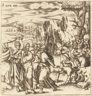 Christ Teaching the Multitude, by Léonard Gaultier, ink, 1578