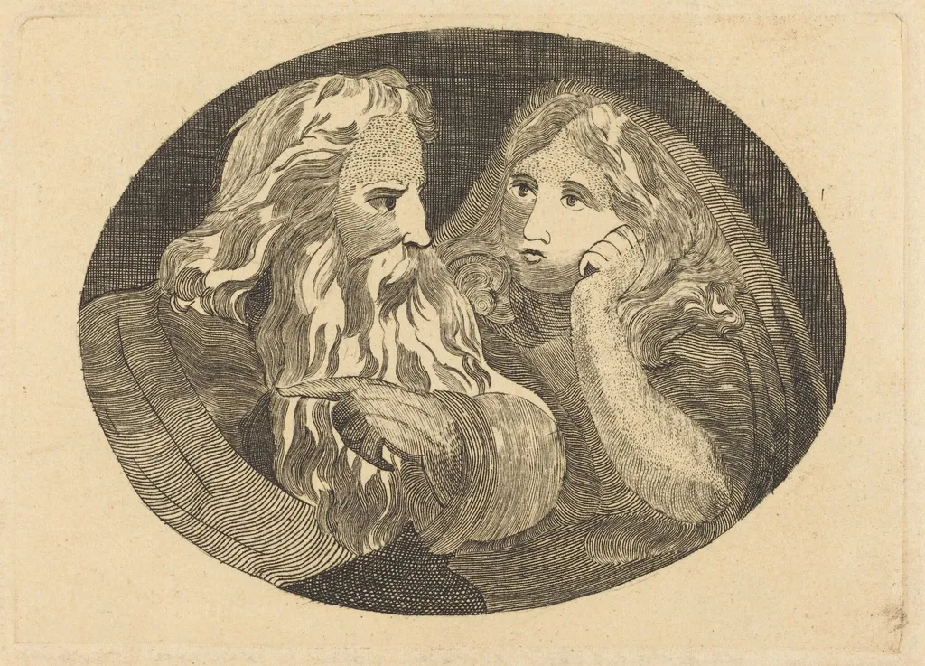 Lear and Cordelia, by Butts, Jr., Thomas, ink, 1807