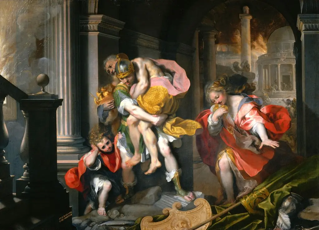 Escape of Aeneas from Troy, by Federico Barocci, 1600