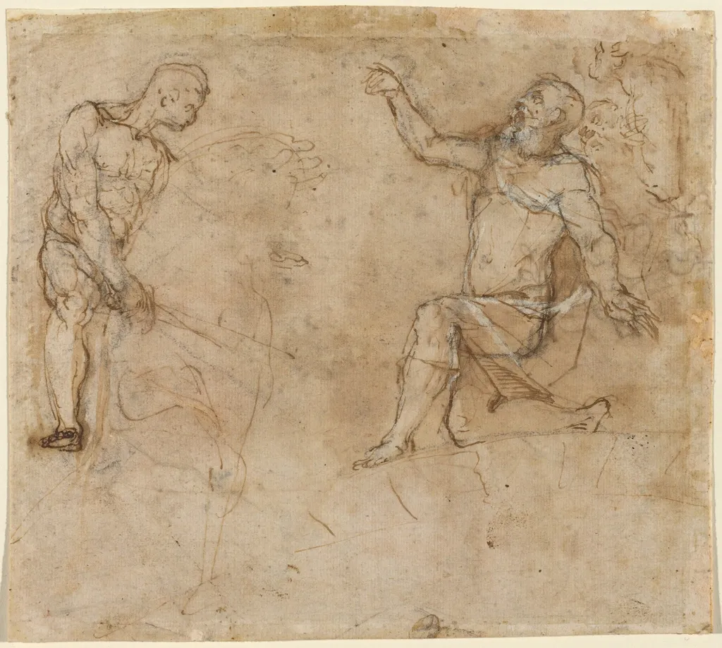 Figure Studies, by Federico Barocci, ink, 1574