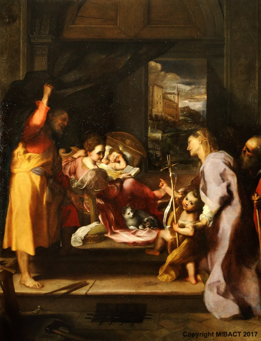 Madonna of the Cat, by Federico Barocci, oil, 1596