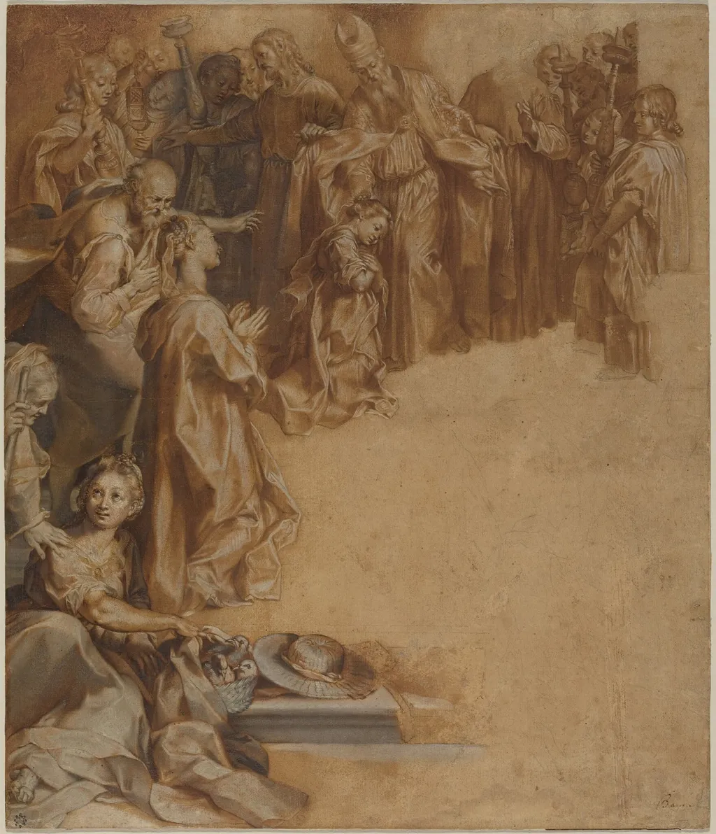 The Presentation of the Virgin in the Temple, by Federico Barocci, graphite, 1600