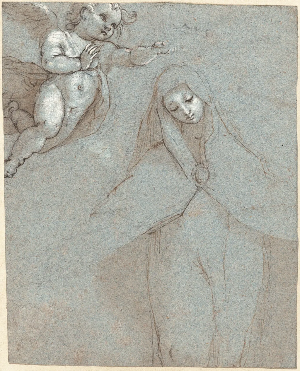 The Virgin Crowned by an Angel, by Federico Barocci, gouache, 1575