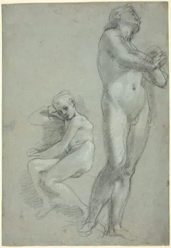 Two Nude Youths [recto], by Federico Barocci