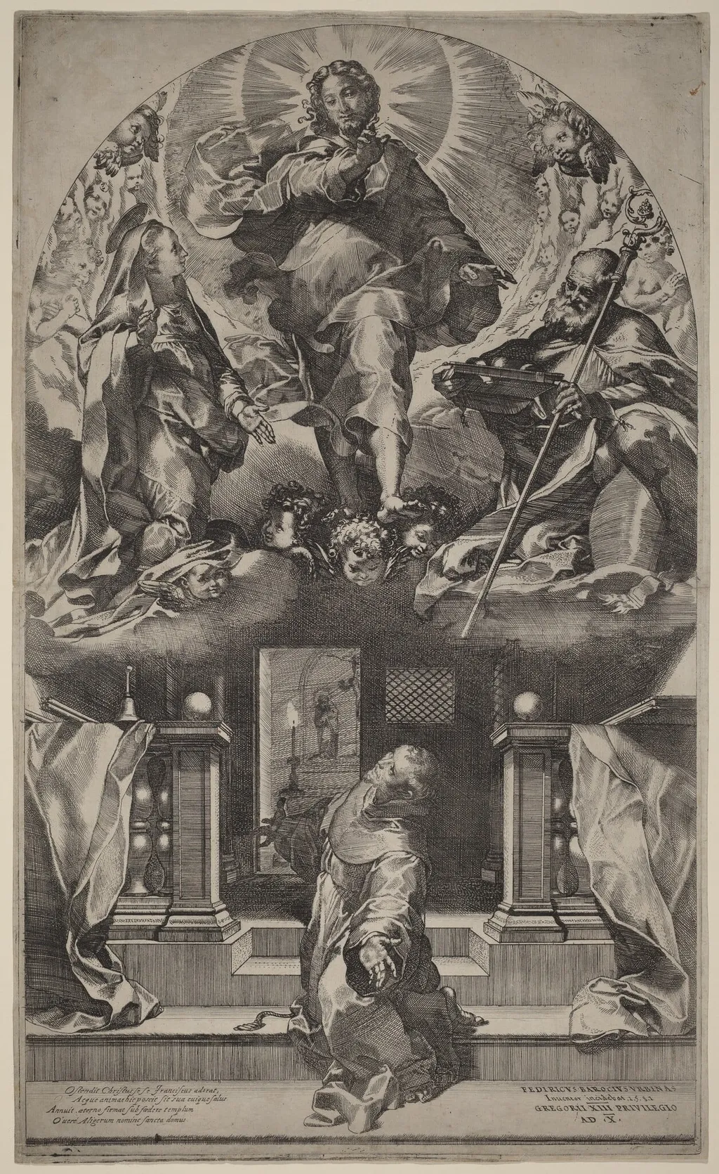Vision of Saint Francis, by Federico Barocci, ink, 1581