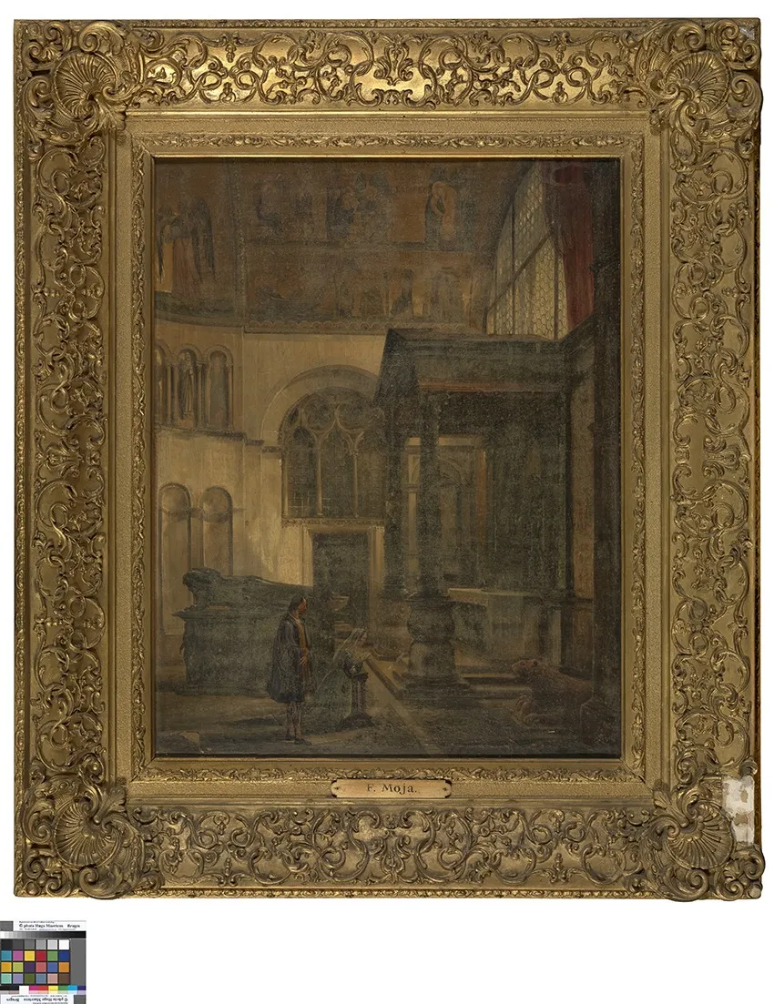 Kerkinterieur, by Federico Moja, oil, 1802