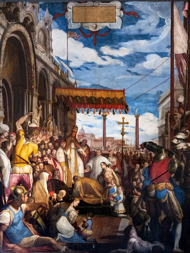 Barbarossa kisses the Pope's foot, by Federico Zuccari