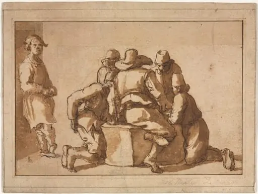 Genre Scene of Young Men Playing a Game, by Federico Zuccari