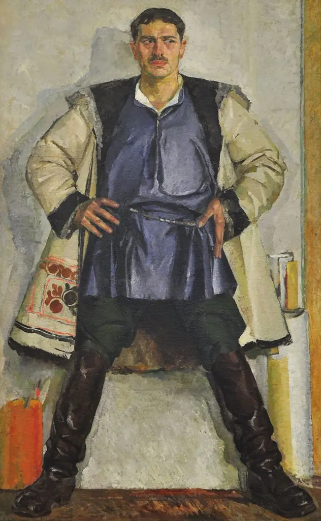 Self-portrait in a white coat, by Fedir Krychevsky