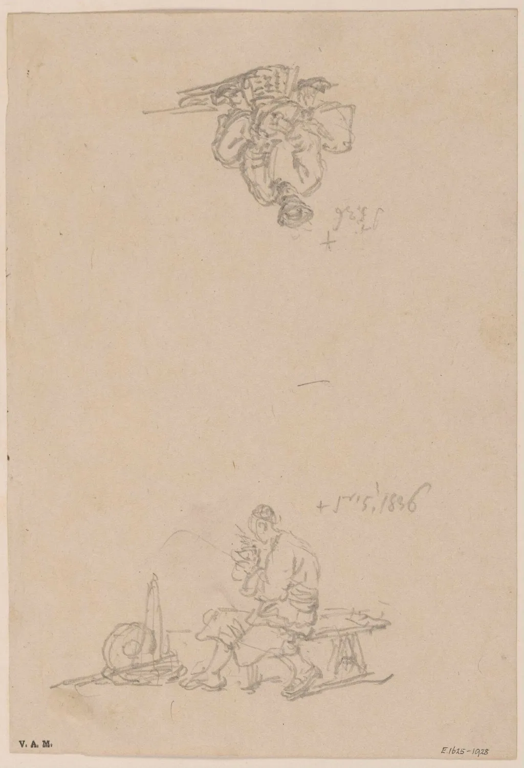 Two drawings of Chinese figures, by George Chinnery, 3