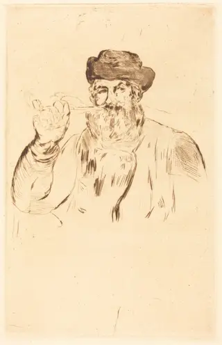 The Smoker (Le fumeur), by Édouard Manet, ink, 1866