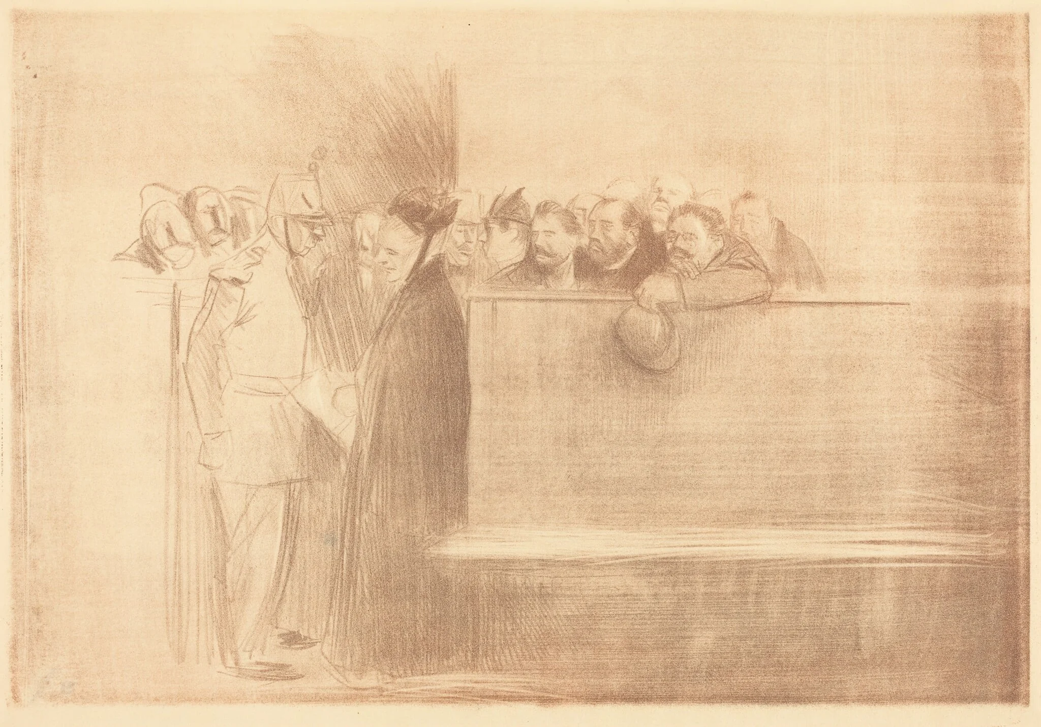 L'audience (3e planche) (The Hearing) (third plate), detail