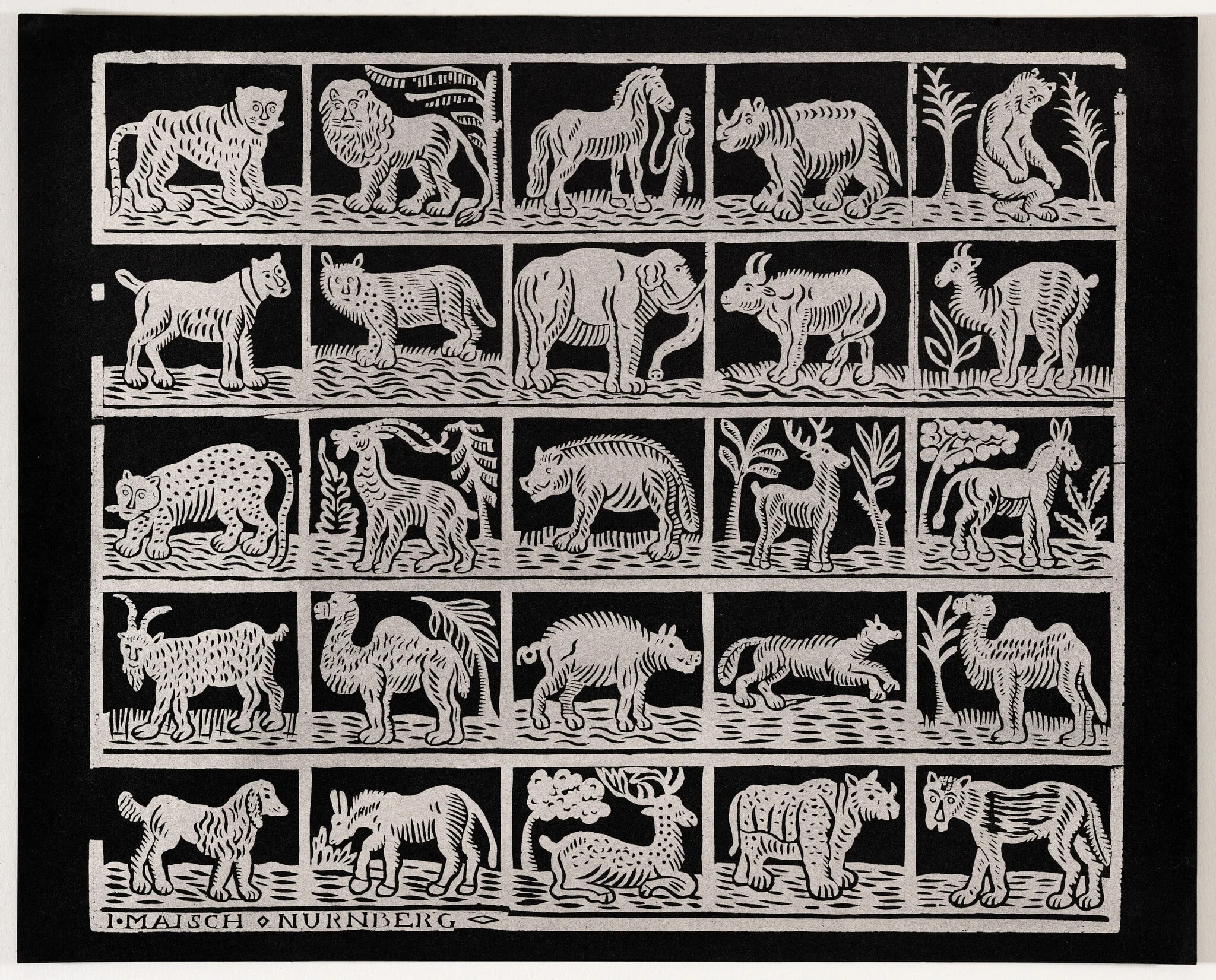 Endpaper with Animals, detail