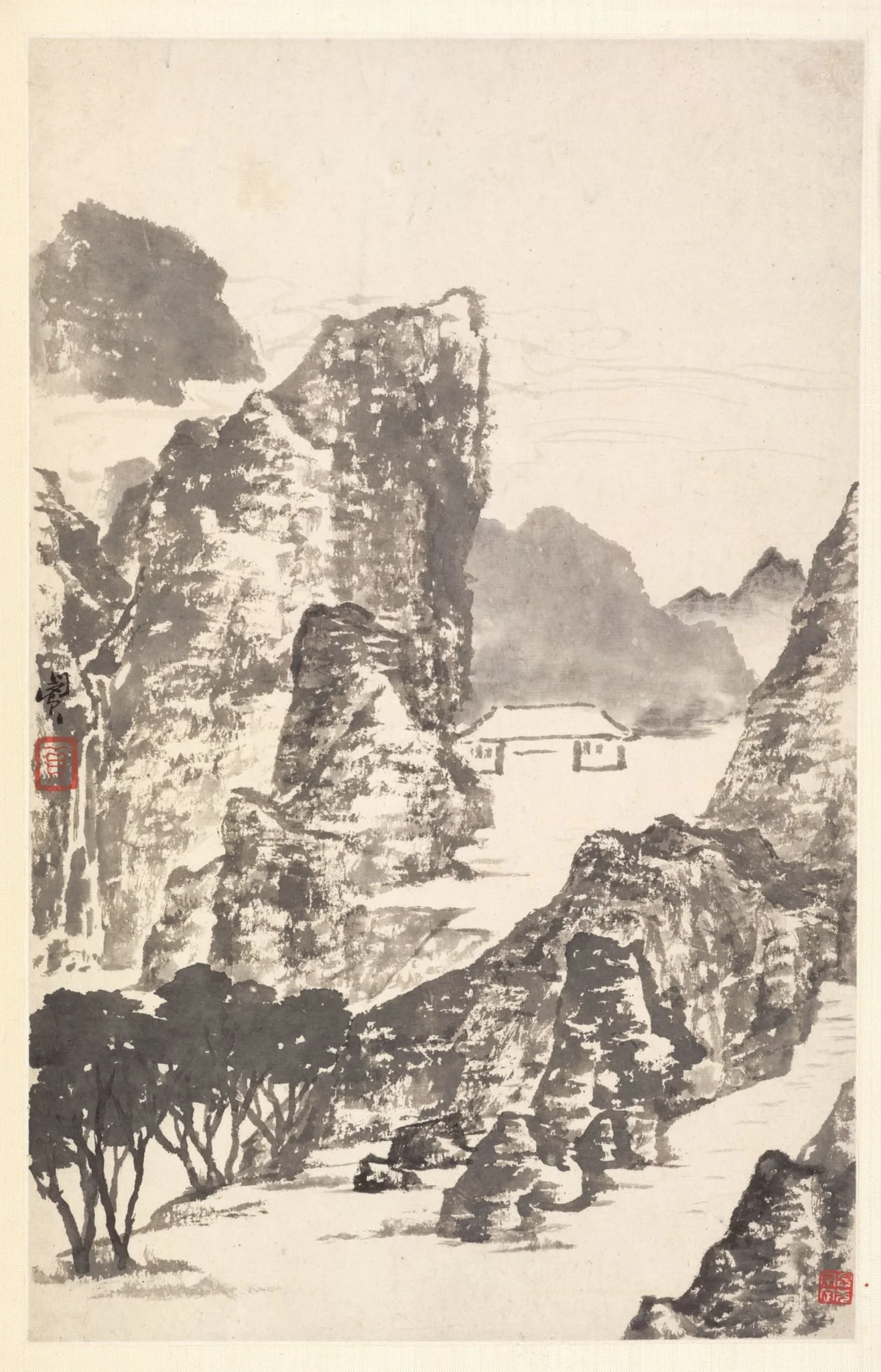 Landscape after Mi Fu, detail