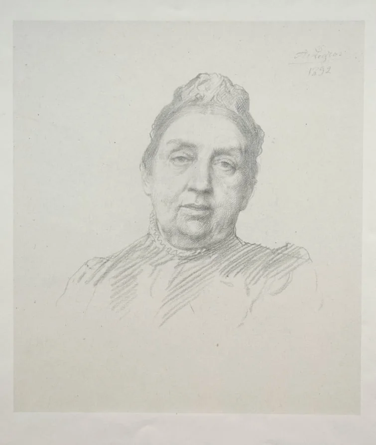 Portrait of Madame Kemp, Front View (3rd Plate), detail