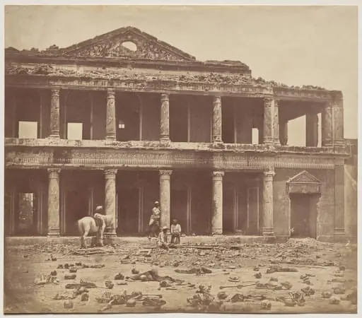 Interior of the Secundra Bagh after the Slaughter of 2,000 Rebels by the 93rd Highlanders and 4th Punjab Regiment, by Felice A. Beato