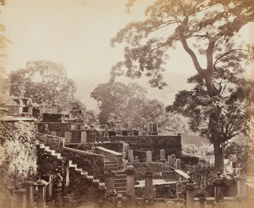Japanese Temple Graveyard, Shuntoji, Nagasaki, by Felice A. Beato, 1867