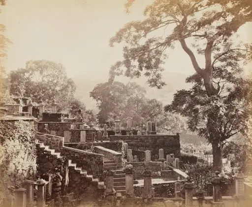 Japanese Temple Graveyard, Shuntoji, Nagasaki, by Felice A. Beato