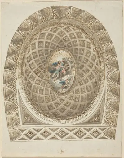 A Coffered Dome with Apollo and Phaeton, by Felice Giani
