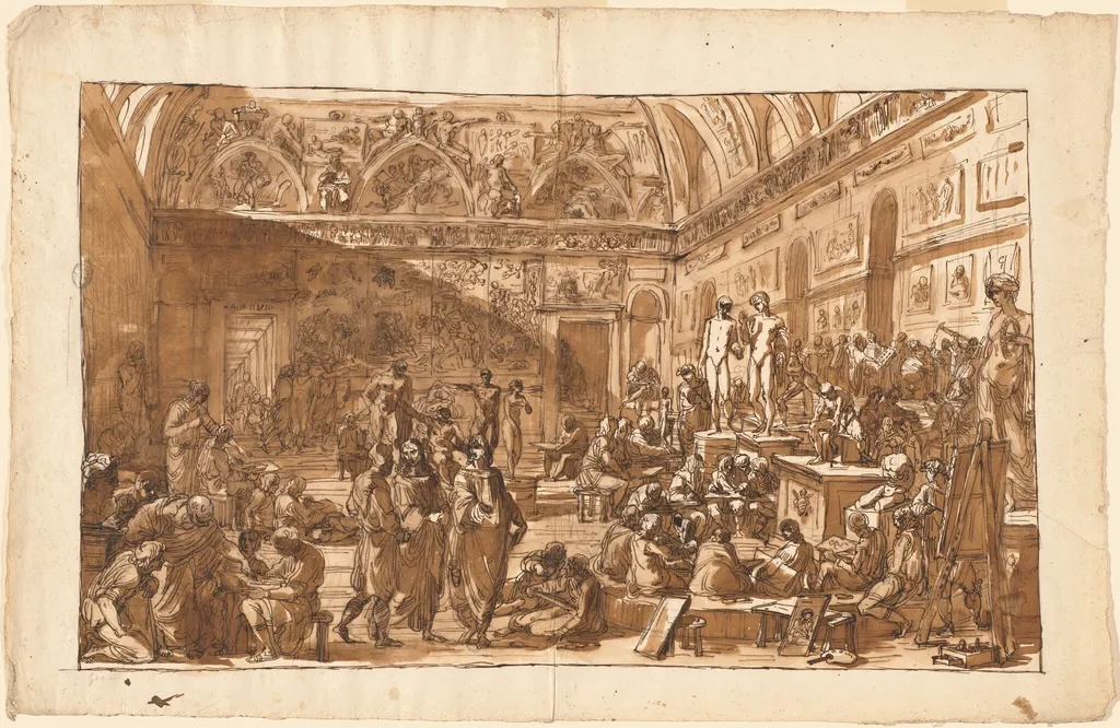 The School of Rome, by Felice Giani, ink, 1795