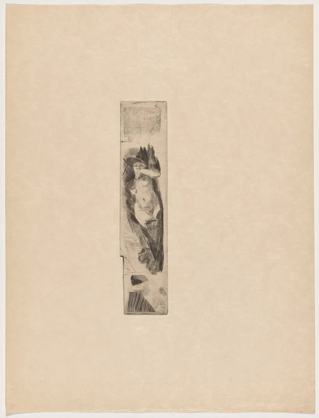 Etude de nu (Study of a Nude), by Félicien Rops, ink, 1895