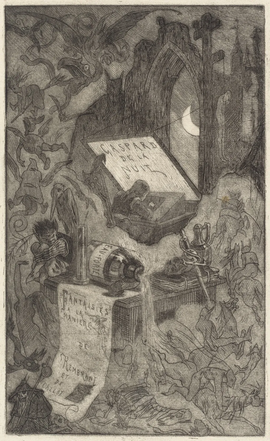 Gaspard de la Nuit, by Félicien Rops, ink, 1868