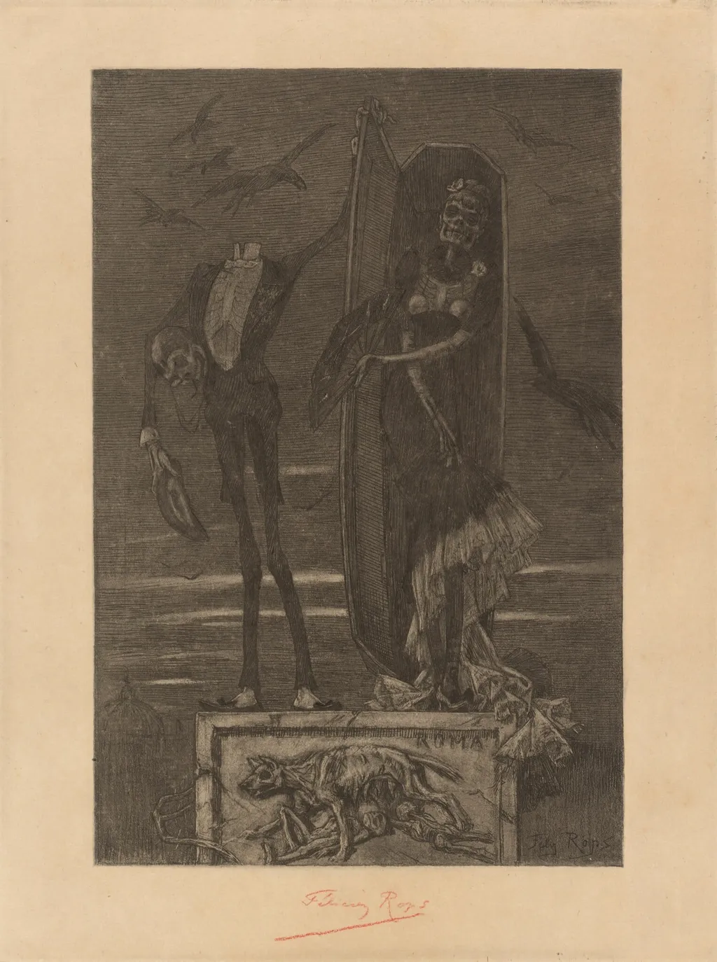 Le Vice suprème: Frontispiece, by Félicien Rops, ink, 1884